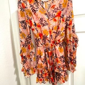 Beautiful AQUA floral print Romper
